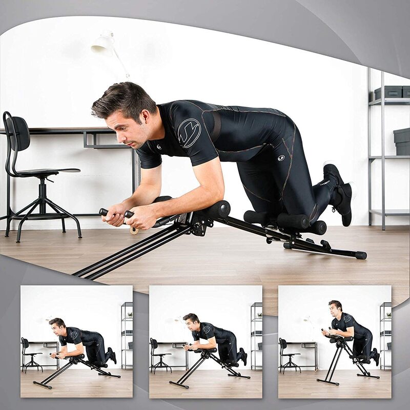MaxStrength Foldable Adjustable Power Plank Abdominal Trainer, Black