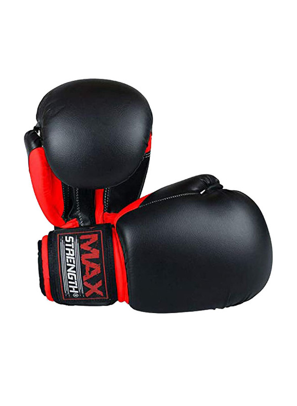Max Strength 12-oz Boxing Gloves, Red/Black