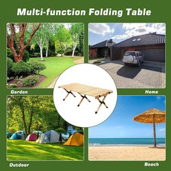 X MaxStrength Camping Table Foldable for Indoor Outdoor Picnic Table, 45 cm, Brown