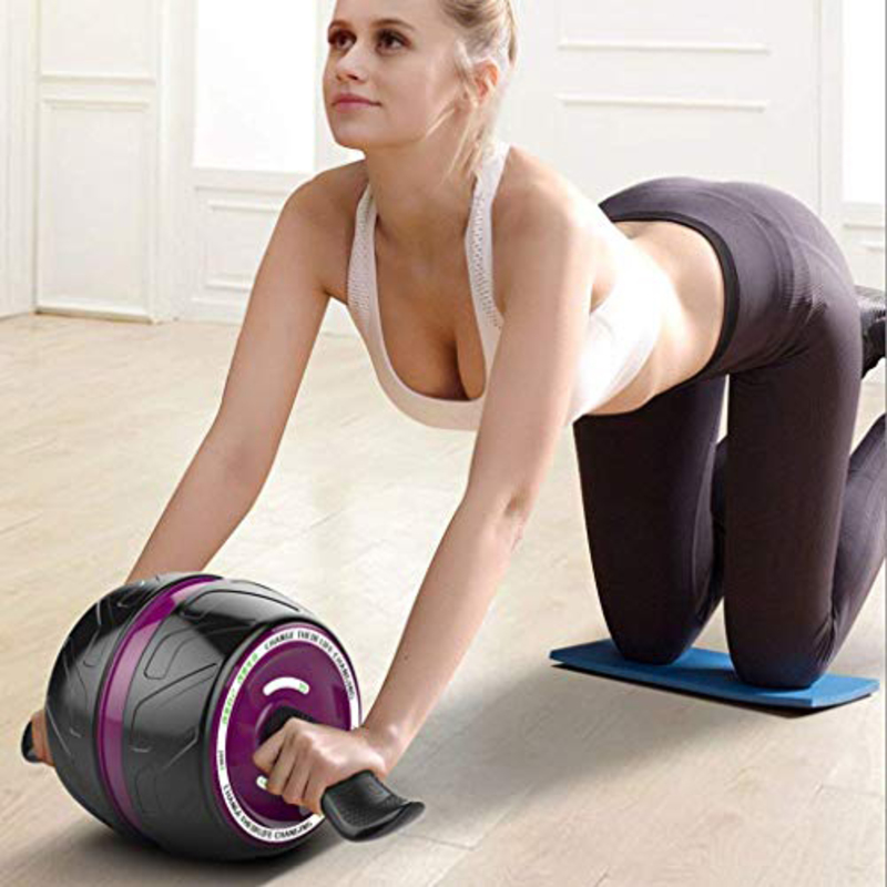 Maxstrength Abs Wheel & Roller Abdominal Trainer, Assorted Colour