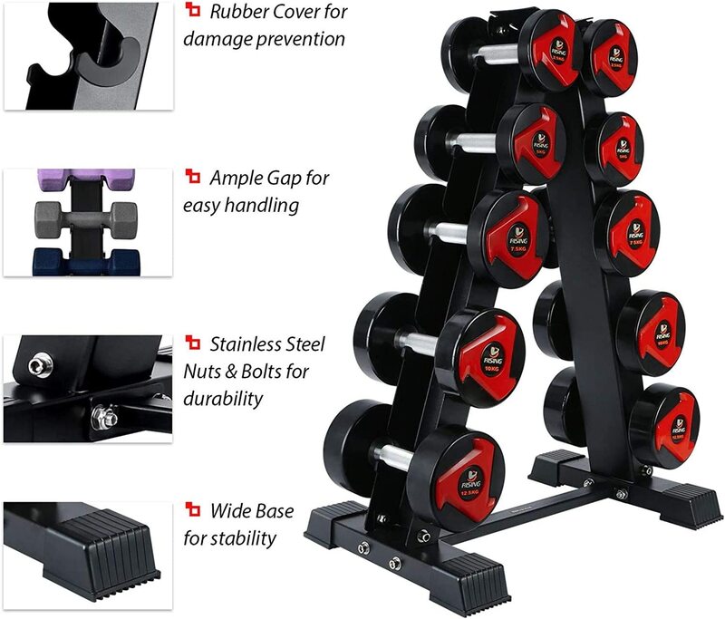 X MaxStrength Dumbbell Storage Rack, Black