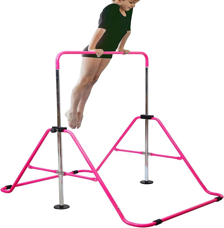 MaxStrength Expandable Junior Gymnastics Training Bar with Adjustable Heightfor Kids, Asorted Colours, Multicolour