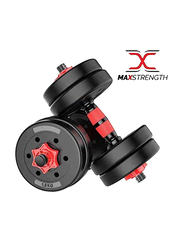 Maxstrength Dumbbell & Barbell Set, 40KG, Black