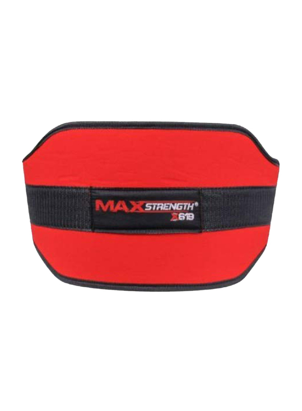 Maxstrength Adjustable Crossfit Sport Belt with Chain, 7.5 Inch, Red
