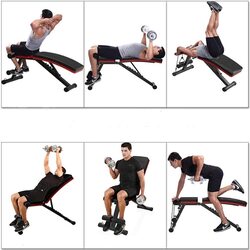 X MaxStrength Adjustable Sit Up Weight Bench for Fitness Training Exercise GYM Flat Incline Decline Situp Bench, Black