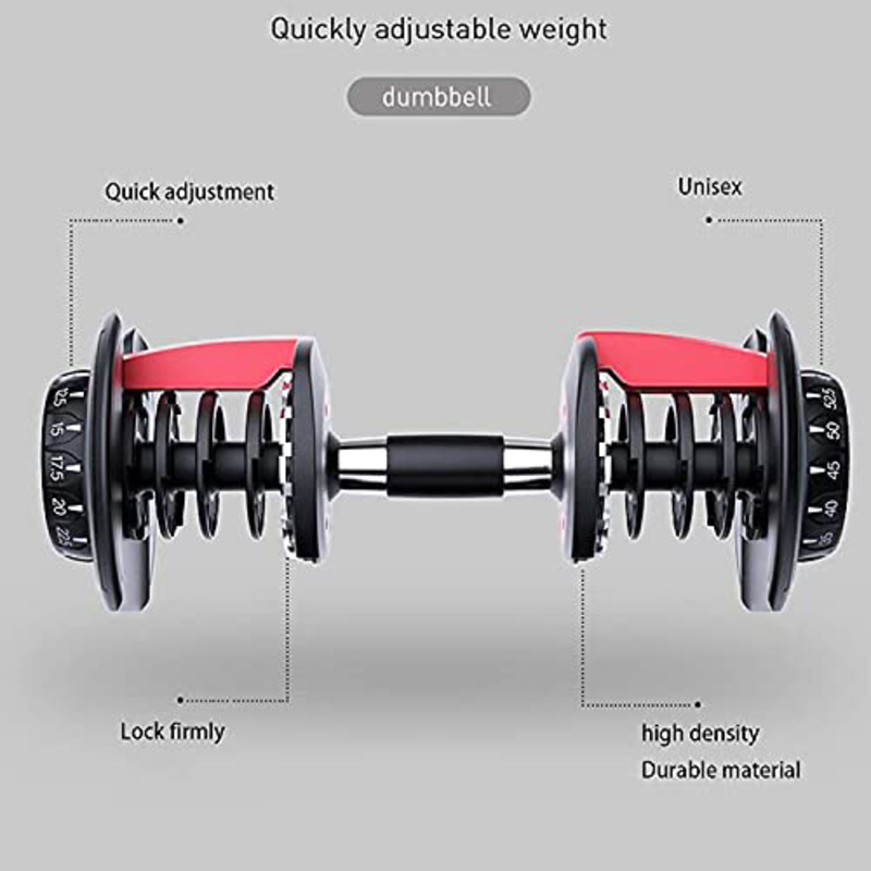 Maxstrength Adjustable Iron Dumbbell Single Set with Fast Automatic Different Weights Adjustment for Home Gym Weightlifting Workout, 24KG, Black