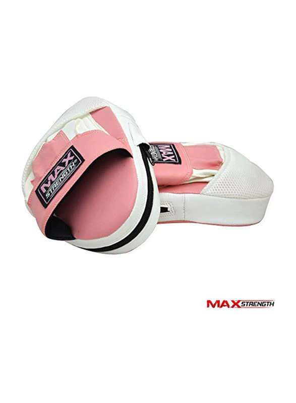 Maxstrength Leather Curved Focus Pad Punch Gloves, 1 Pair, Pink