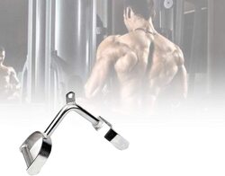 MaxStrength Barbell Machine Cable Attachment Pro Grip Revolving Non Slip Handle Bar, Silver