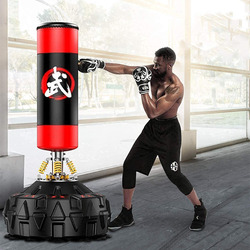 Max Strength Free Standing Punch Bag, Red/Black