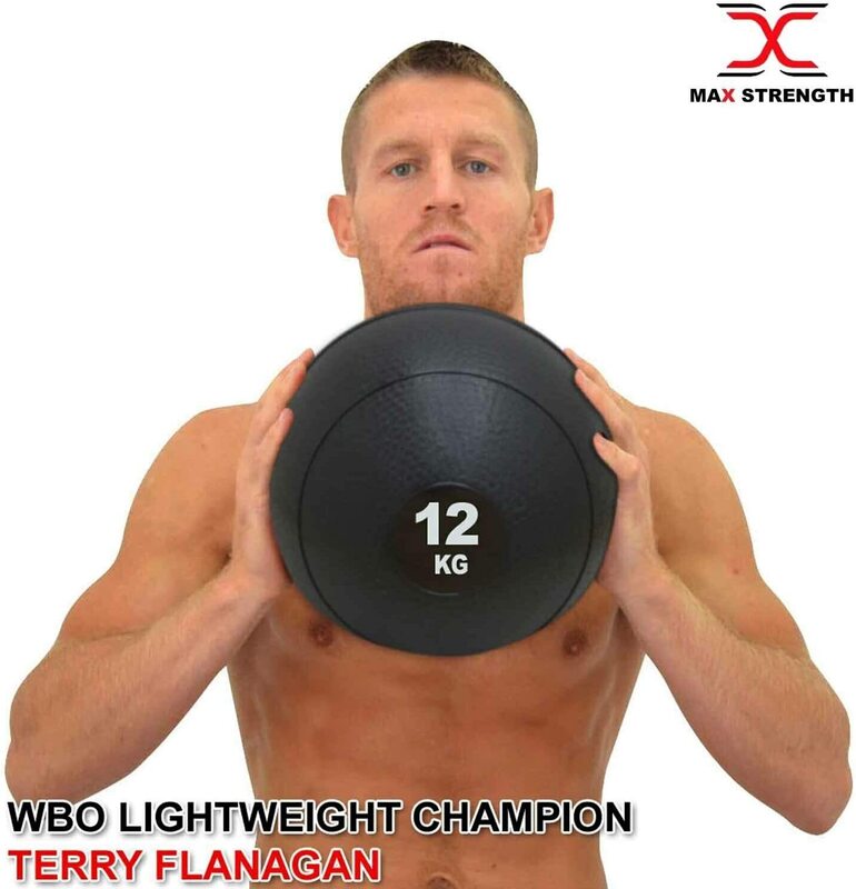 MaxStrength MMA Fitness Strength Training Medicine Slam Rubber Balls, 6KG, Black