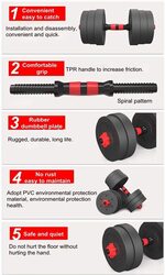 X MaxStrength Black Cement Fitness Weight Lifting Dumbbells and Rope Set Dumbbells, 10KG, Black