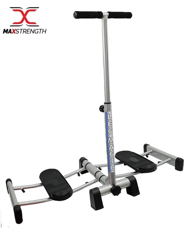 MaxStrength Metal Leg Stretcher for Martial Art, Workout, Gym, Silver