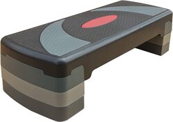 MaxStrength Multi Level Aerobic Step Exercise Training Workout Stepper with 2 Adjustable Step Levels Included, 2 Level, Grey/Black