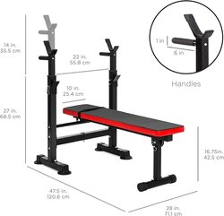 MaxStrength Adjustable Training Bench, Red/Black