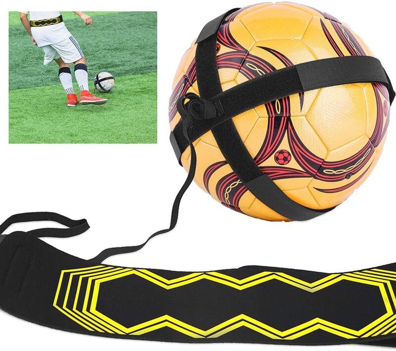 X MaxStrength Football With Belt & Elastic Rope, Black/White