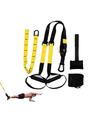 Maxstrength Suspension Exercise Gym Training Straps Set, 4 Pieces, Yellow/Black