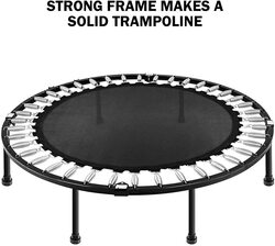 MaxStrength Fitness Quiet and Joint-gentle Trampoline with Height Adjustable Handle, Assorted Colours, 45 Inch, Black