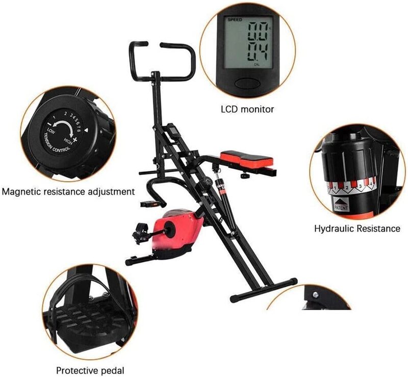 X MaxStrength Xbike 2 in 1 Cardio Bike Home Gym Fitness Exercise Bike, Red/Black