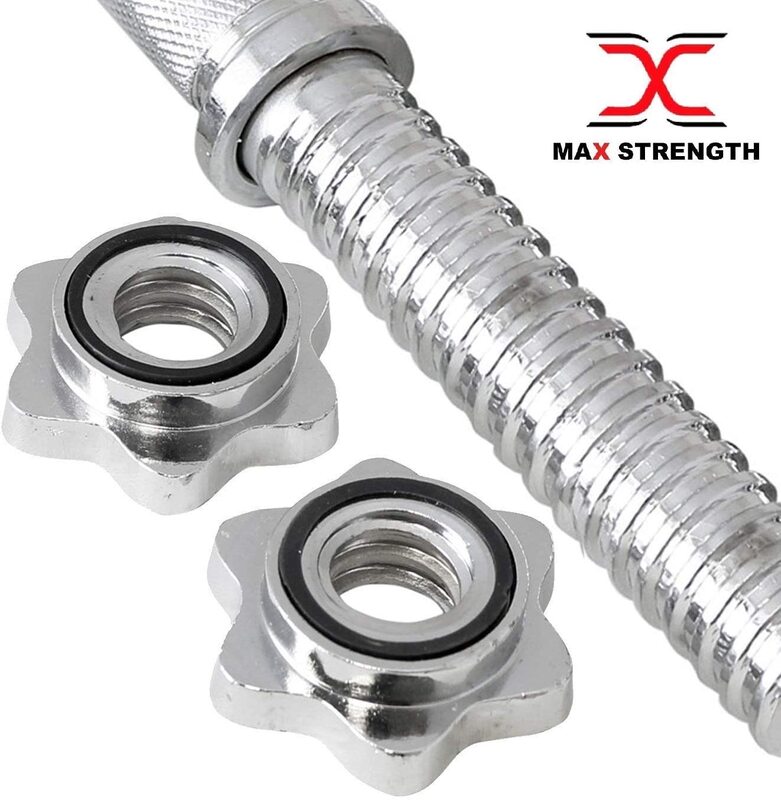 X MaxStrength Chrome Steel Weight Lifting Bar, 7KG, Silver