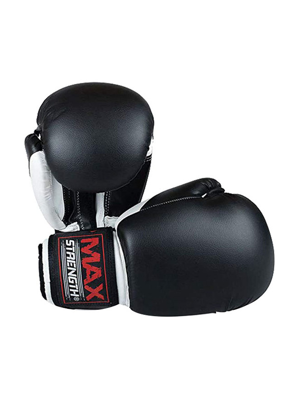 Max Strength 6-oz Boxing Gloves, Black/White