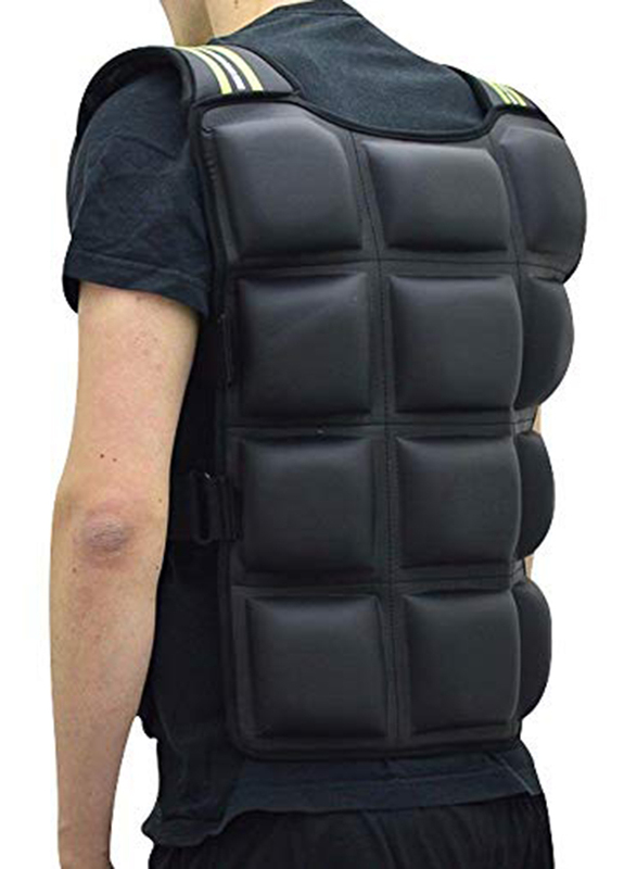 Maxstrength Weighted Vests Gym for Running, Fitness, Sports Training & Weight, 15KG, Black