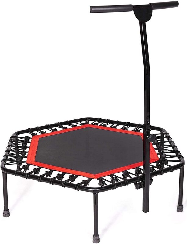 X MaxStrength Trampoline for Fitness Knuckle-Friendly Quiet Bounce Trampoline, 45 inch, Black C