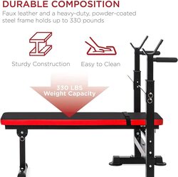 MaxStrength Adjustable Training Bench, Red/Black