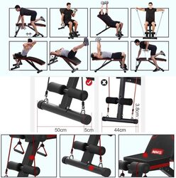 MaxStrength Multifunction Lightweight Foldable Weight Lifting Bench with Adjustable Incline & Decline, Red/Black