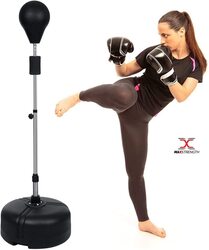 MaxStrength Free Standing Boxing Speedballs Heavy Duty Bag MMA Kick Stand, Black