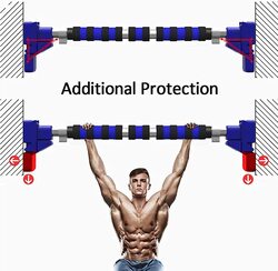 X MaxStrength Pull Up Doorway Chin Up Workout Exercise Bar Home Gym Workout Chin push Up Training Bar, Blue