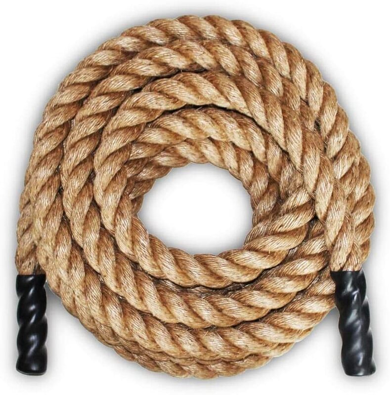 MaxStrength Pulling Rope for Exercise, Fun Games, Tug of War, Camping & Climbing, 15 Meter, Brown