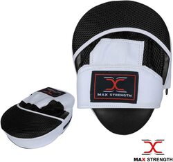 MaxStrength MMA Punching Mitts Boxing Pad Set, Black/White