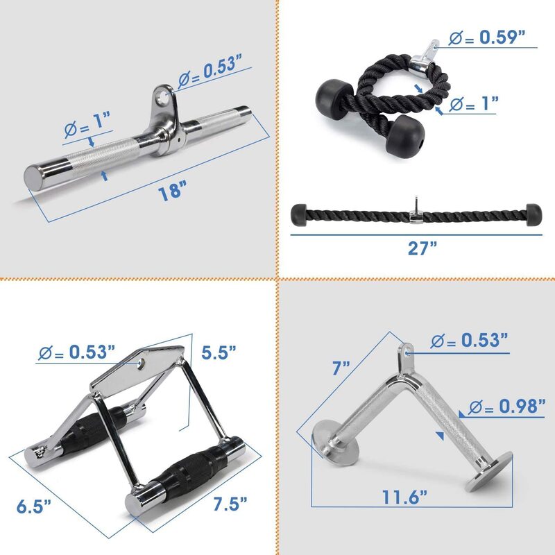 X MaxStrength V Shape Barbel Machine Cable Attachment, Silver