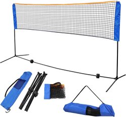 X MaxStrength Adjustable Height Portable Badminton & Tennis Net With Poles Carrying Bag, 6 Meter, Blue