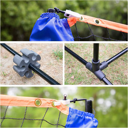 Max Strength Adjustable Height Portable Badminton Net Set, 18ft, Blue/Black