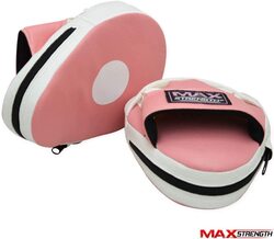 MaxStrength Standard Curved Focus Pad Punch Gloves, White/Pink