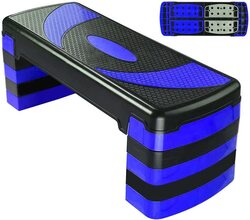 X MaxStrength Multi Level Aerobic Step Exercise Training Workout Stepper 2 to 5 Adjustable Step, Blue