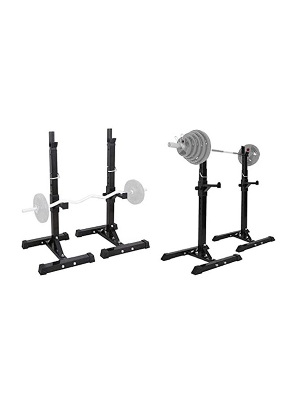 Maxstrength Fitness Weight Lifting Multifunctional Barbell Rack, 2 Pieces, Black