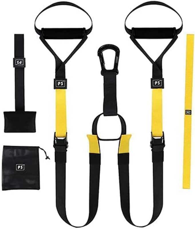 X MaxStrength B3 -Pro Suspension Training Home Gym Hanging Resistance Bands, Yellow/Black