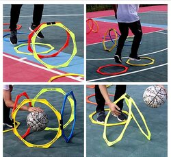 X MaxStrength Speed Agility Training Ladder Set Agility Ladder Speed Rings, 6 Pieces, Multicolour