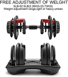 X MaxStrength Quick Automatic Adjustment Arm Muscle Training Fitness Weight Lifting Strength Smart Dumbbell, 2 Piece x 24KG, Black