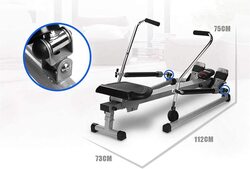 X MaxStrength Rowing Machine with Free Motion Arms Home Multi-Function Rowing Machine, Black/Silver