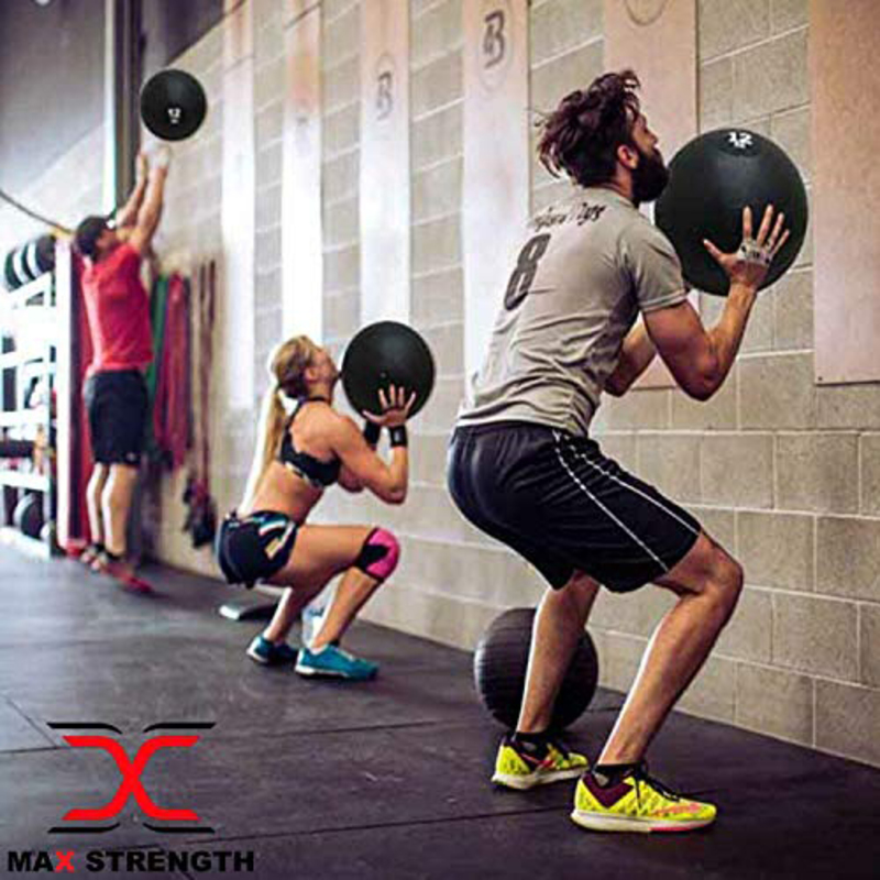 Maxstrength Medicine Slam Rubber Balls for Core Training & Cardio Workouts, 7KG, Black