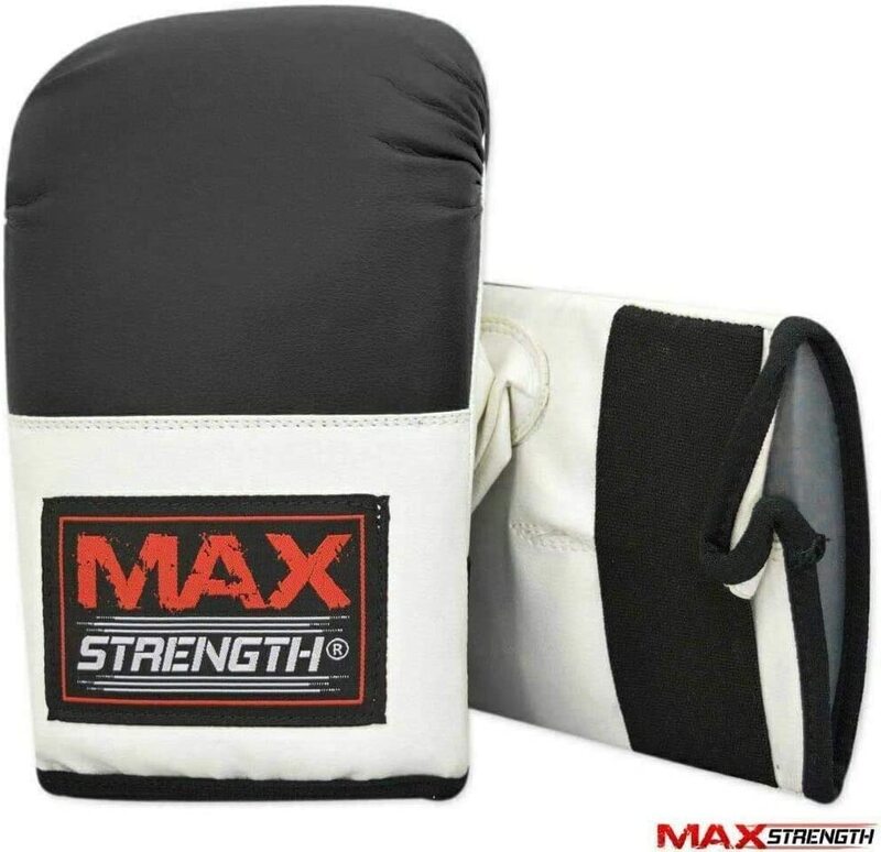 MaxStrength Mitts Boxing Bag Gloves, PS1002890, Black/White