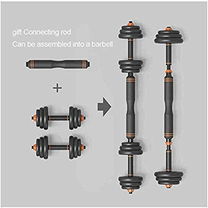 Maxstrength 2-in-1 Adjustable Dumbbells Barbell Set for Body Workout, 20KG, Black