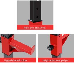 MaxStrength Multifunctional Squat Rack Barbell Rack Shelf with Adjustable Bracket, Black