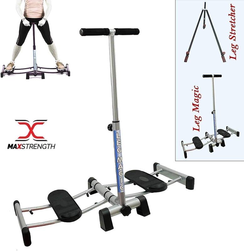 MaxStrength Metal Leg Stretcher for Martial Art, Workout, Gym, Silver