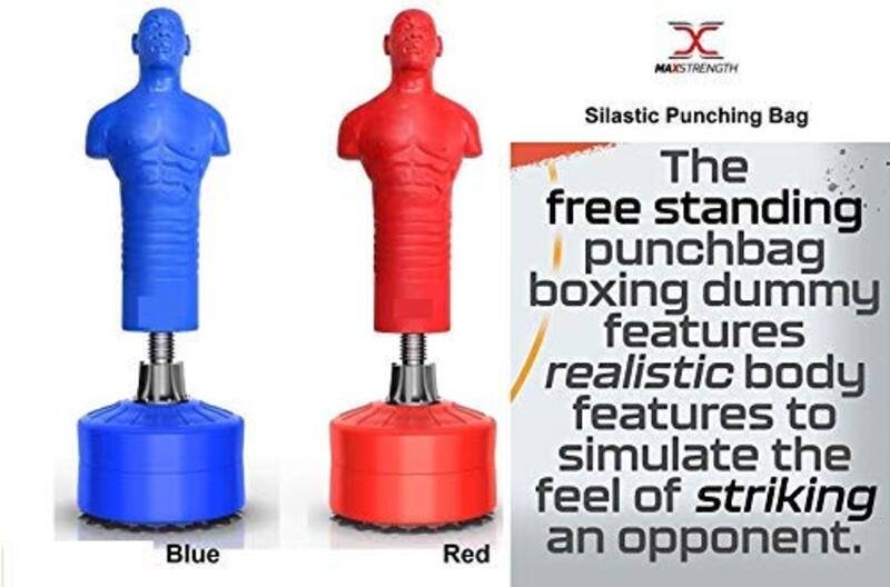 MaxStrength 165cm Full Body Punching Man Boxing Stand Dummy, Red