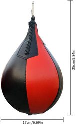 MaxStrength Pear Shaped Speed Boxing Punching Bag, Black/Red