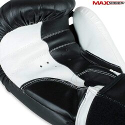 MaxStrength 4oz Boxing Gloves and Focus Pad Set, Black/White